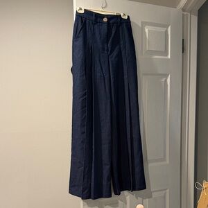 Commense Navy Wide Leg Pants